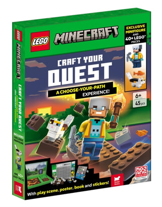 Cover image for 9781837252008 - LEGO®  Minecraft™: Craft Your Quest – A Choose-Your-Path Experience (with exclusive minifigure, LEGO pieces, play scene, poster, book and stickers)
