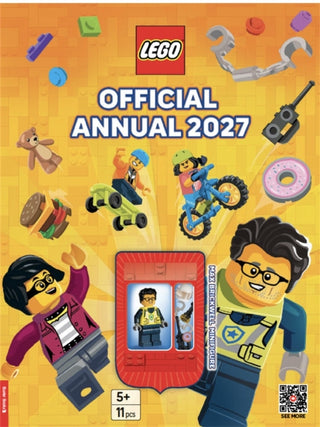 Cover image for 9781837252336 - LEGO® Books: Official Annual 2027 (with Max Brickwell police minifigure and accessories)