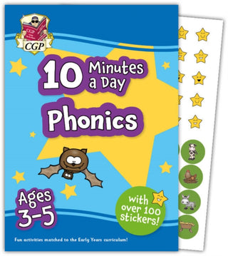 Cover image for 9781837740161 - 10 Minutes a Day Phonics for Ages 3-5 (with over 100 stickers)