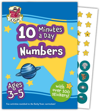 Cover image for 9781837740215 - 10 Minutes a Day Numbers for Ages 3-5 (with over 100 stickers)