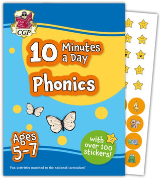 Cover image for 9781837740246 - 10 Minutes a Day Phonics for Ages 5-7 (with over 100 stickers)