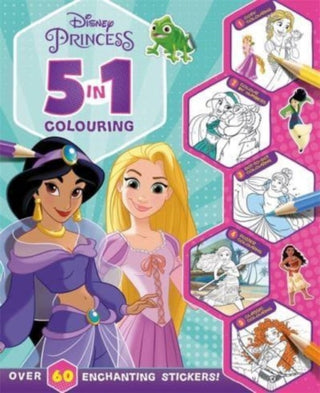 Cover image for 9781837950072 - Disney Princess: 5 in 1 Colouring