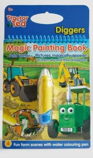 Cover image for 9781838405724 - Tractor Ted Magic Painting Book - Diggers