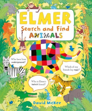 Cover image for 9781839133725 - Elmer Search and Find Animals