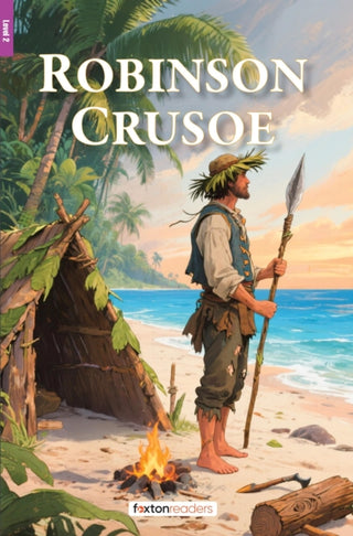 Cover image for 9781839250606 - Robinson Crusoe - Foxton Reader Level-2 (600 Headwords A2/B1) with free online AUDIO