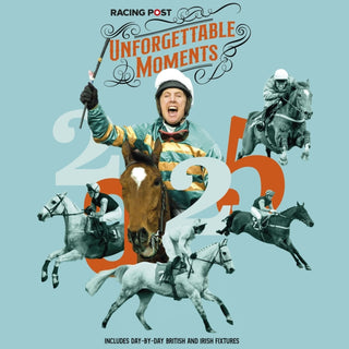 Cover image for 9781839501531 - Racing Post's Unforgettable Moments Wall Calendar 2025