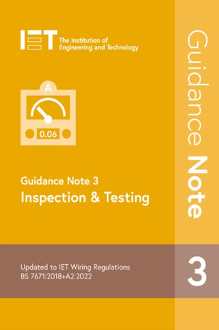 Cover image for 9781839532368 - Guidance Note 3: Inspection & Testing