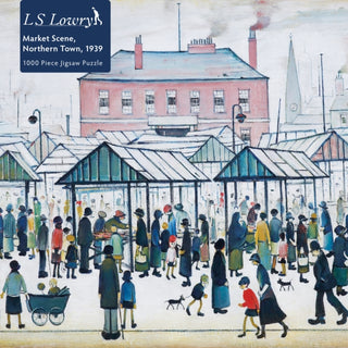 Cover image for 9781839642876 - Adult Jigsaw Puzzle L.S. Lowry: Market Scene, Northern Town, 1939