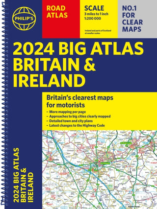 Cover image for 9781849076234 - 2024 Philip's Big Road Atlas Britain & Ireland