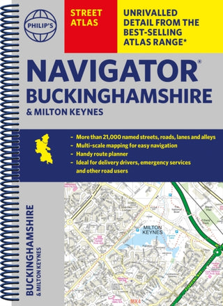 Cover image for 9781849076333 - Philip's Navigator Street Atlas Buckinghamshire and Milton Keynes