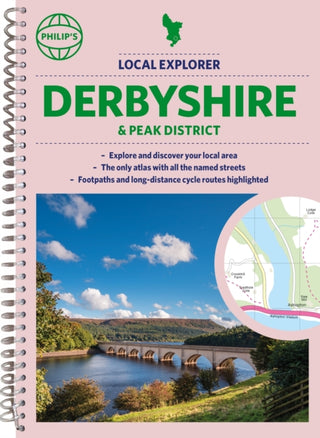 Cover image for 9781849076388 - Philip's Local Explorer Street Atlas Derbyshire and the Peak District