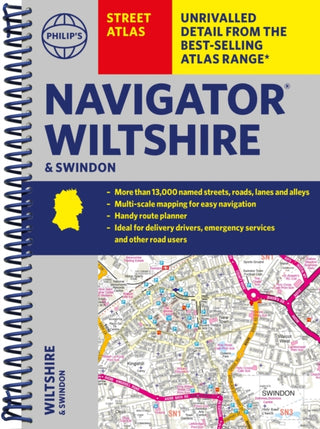 Cover image for 9781849076395 - Philip's Navigator Street Atlas Wiltshire and Swindon