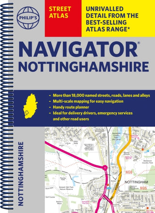 Cover image for 9781849076418 - Philip's Navigator Street Atlas Nottinghamshire