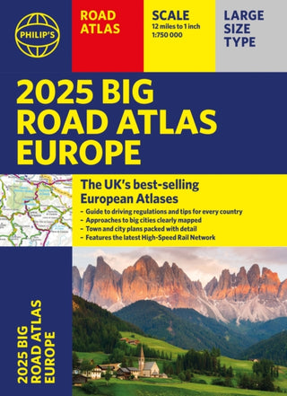 Cover image for 9781849076579 - 2025 Philip's Big Road Atlas of Europe