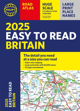 Cover image for 9781849076654 - 2025 Philip's Easy to Read Road Atlas of Britain