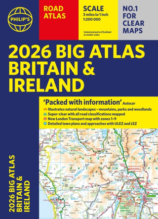 Cover image for 9781849077149 - 2026 Philip's Big Road Atlas of Britain & Ireland