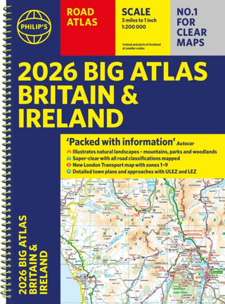 Cover image for 9781849077156 - 2026 Philip's Big Road Atlas of Britain & Ireland
