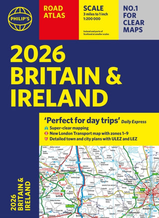 Cover image for 9781849077163 - 2026 Philip’s Road Atlas Britain & Ireland