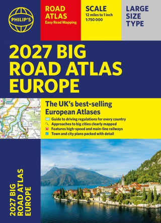 Cover image for 9781849077484 - Philip's 2027 Big Road Atlas of Europe