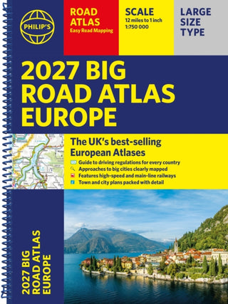 Cover image for 9781849077491 - Philip's 2027 Big Road Atlas of Europe