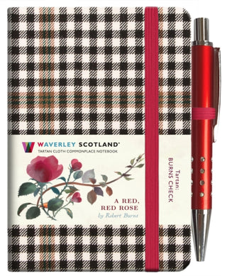 Cover image for 9781849345262 - A Red, Red Rose Tartan Notebook (mini with pen) (Burns check tartan)