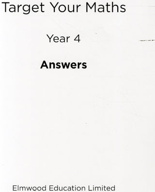 Cover image for 9781906622329 - Target Your Maths Year 4 Answer Book