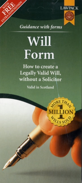Cover image for 9781907765650 - Last Will & Testament Form Pack for Scotland
