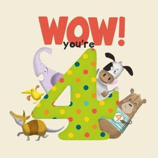 Cover image for 9781907860454 - WOW! You're Four birthday book