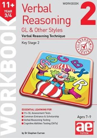Cover image for 9781910106082 - 11+ Verbal Reasoning Year 3/4 GL & Other Styles Workbook 2