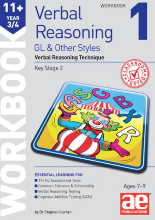 Cover image for 9781910106099 - 11+ Verbal Reasoning Year 3/4 GL & Other Styles Workbook 1