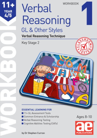Cover image for 9781910107980 - 11+ Verbal Reasoning Year 4/5 GL & Other Styles Workbook 1