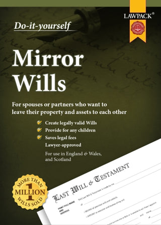 Supplemental image for 9781910143490 - Lawpack Mirror Wills DIY Kit