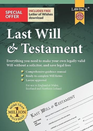 Supplemental image for 9781910143834 - Last Will & Testament Kit