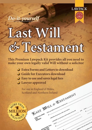 Cover image for 9781910143841 - Lawpack Premium Last Will & Testament DIY Kit