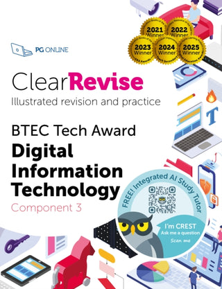 Cover image for 9781910523261 - ClearRevise BTEC Digital Information Technology Level 1/2 Component 3