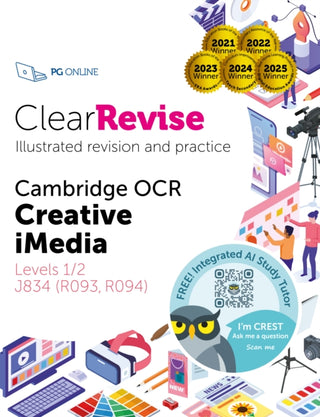 Cover image for 9781910523278 - ClearRevise OCR Creative iMedia Levels 1/2 J834