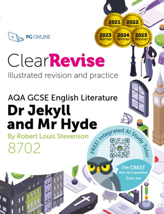 Supplemental image for 9781910523926 - ClearRevise AQA GCSE English Literature 8702; Stevenson, Dr Jekyll and Mr Hyde