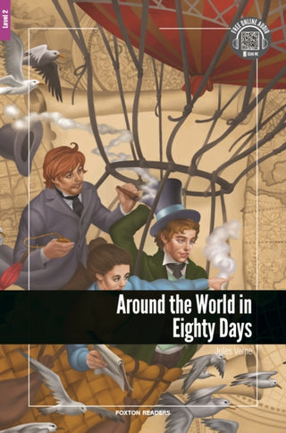 Cover image for 9781911481607 - Around the World in Eighty Days - Foxton Reader Level-2 (600 Headwords A2/B1) with free online AUDIO