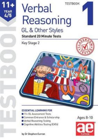 Cover image for 9781911553526 - 11+ Verbal Reasoning Year 4/5 GL & Other Styles Testbook 1