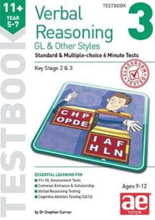 Cover image for 9781911553670 - 11+ Verbal Reasoning Year 5-7 GL & Other Styles Testbook 3