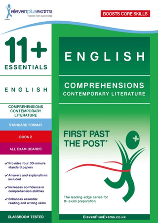 Cover image for 9781912364268 - 11+ Essentials English Comprehensions: Contemporary Literature Book 2 – Standard Format
