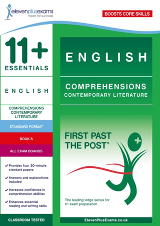 Cover image for 9781912364299 - 11+ Essentials English Comprehensions: Contemporary Literature Book 5 – Standard Format