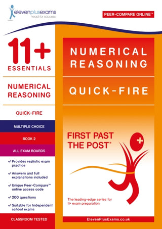 Cover image for 9781912364336 - 11+ Essentials Numerical Reasoning: Quick-Fire Book 2 – Multiple Choice