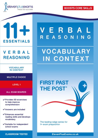 Cover image for 9781912364688 - 11+ Essentials Verbal Reasoning: Vocabulary in Context Level 1