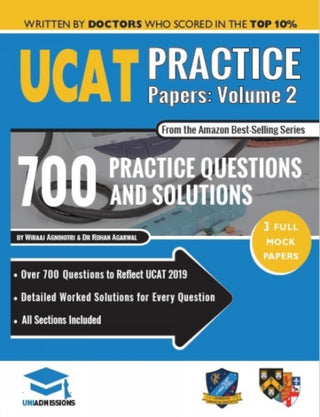 Cover image for 9781912557554 - UCAT Practice Papers Volume Two