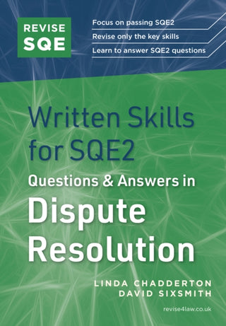 Supplemental image for 9781914213922 - Revise SQE Written Skills for SQE2: Questions & Answers in Dispute Resolution