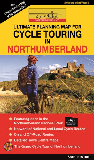 Cover image for 9781916237643 - Cycle Touring Map of Northumberland - REV.3