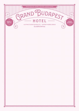 Cover image for 9781916349568 - Fictional Hotel Notepads: Grand Budapest Hotel