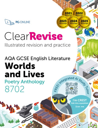 Cover image for 9781916518131 - ClearRevise AQA GCSE English Literature 8702; Worlds and Lives Poetry Anthology