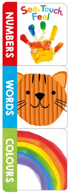 Cover image for 9781917069250 - See, Touch, Feel Words, Numbers, Colours (Chunky Set)
